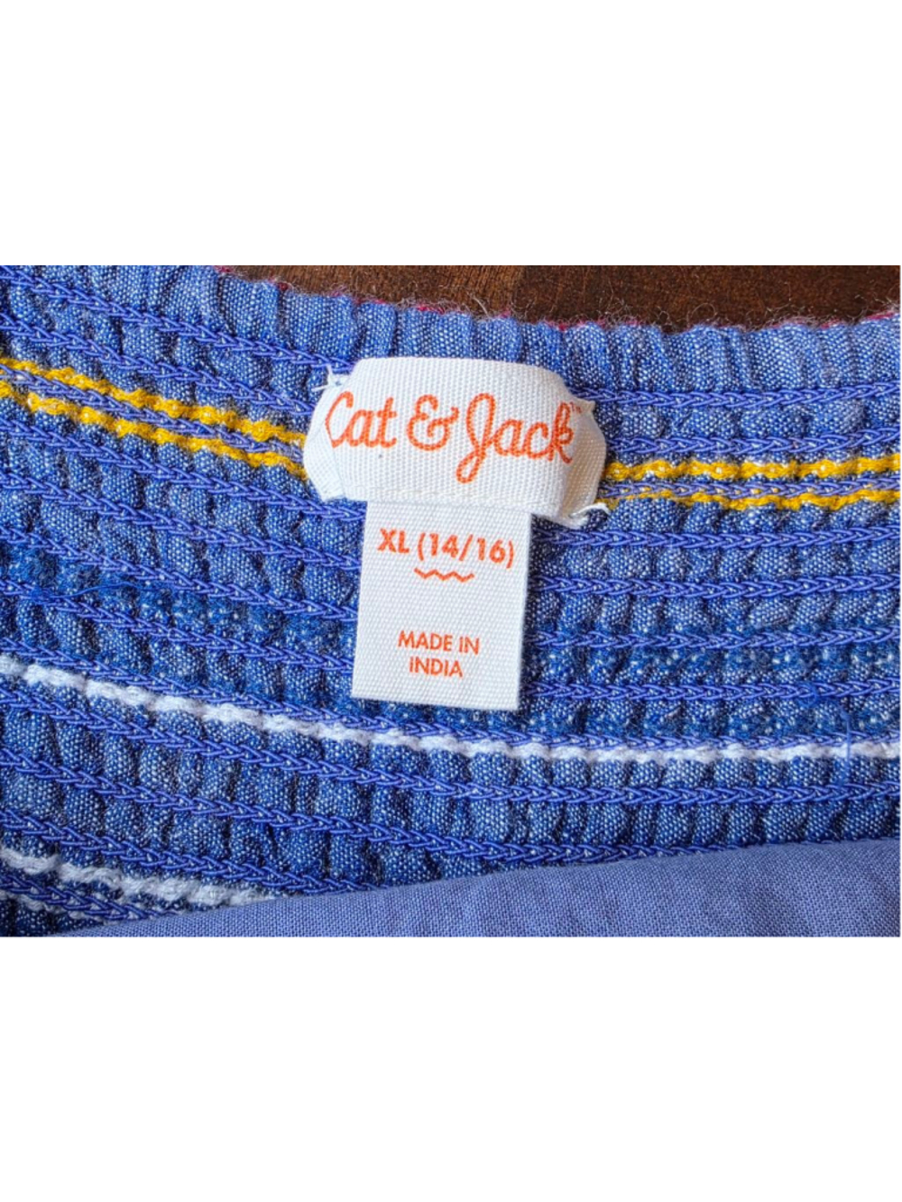 Girls Cat & Jack Casual Dress XL Blue Multi-color Striped - Picture 3 of 6